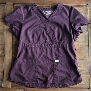 Grey's Anatomy Women's Deep Purple Scrub Top